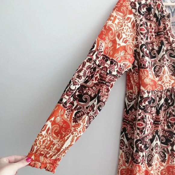 Agua Bendita for Anthropologie Elayna Cotton Midi Long Sleeve Dress Large Petite - Picture 9 of 17